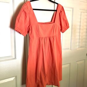 Wild Fable Orange Square Neck Smocked Dress